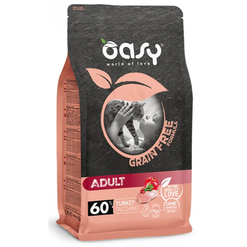 Oasy Adult Cat Grain Free Γαλοπούλα 1,5kg Γάτες