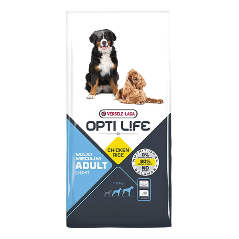 Opti Life Adult Light Κοτόπουλο Medium & Maxi 12,5kg Σκύλοι