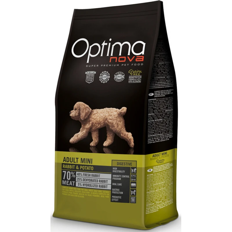 Optimanova Grain Free Adult Mini Digestive Rabbit & Potato 2kg  Σκύλοι