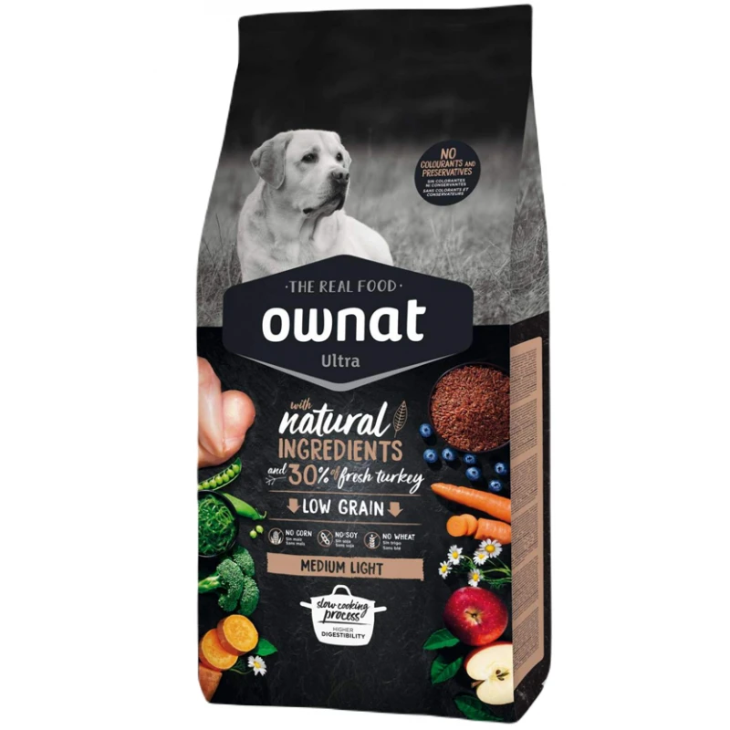 Ownat Ultra Low Grain Medium Adult Light 3kg ΞΗΡΑ ΤΡΟΦΗ ΣΚΥΛΟΥ