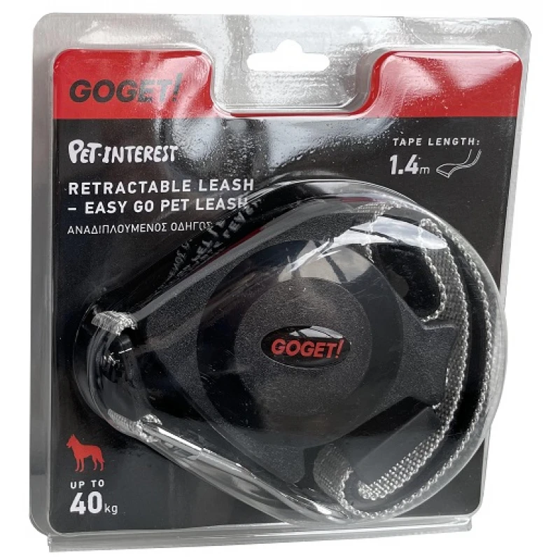 Λουρί επαναφοράς Goget Easy-Go Pet Leash 1,4m έως 40kg Black ΣΚΥΛΟΙ