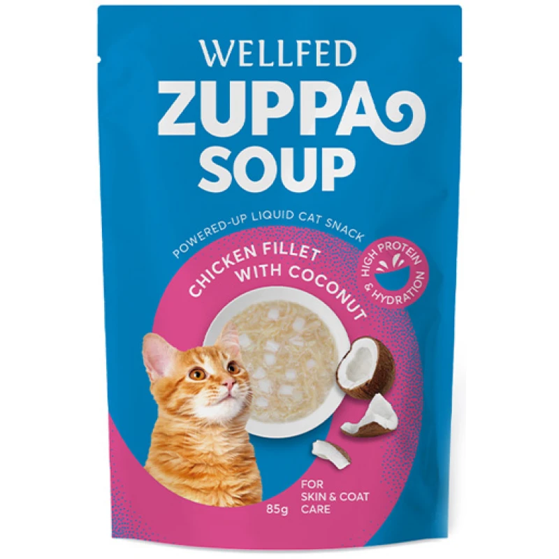 Σούπα Γάτας Pet Interest Wellfed Zuppa Soup Chicken & Coconut 85gr με Κοτόπουλο & Καρύδα Γάτες