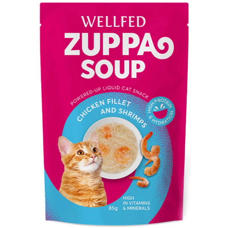 Σούπα Γάτας Pet Interest Wellfed Zuppa Soup Chicken & Shrimp 85gr με Κοτόπουλο & Γαρίδα Γάτες