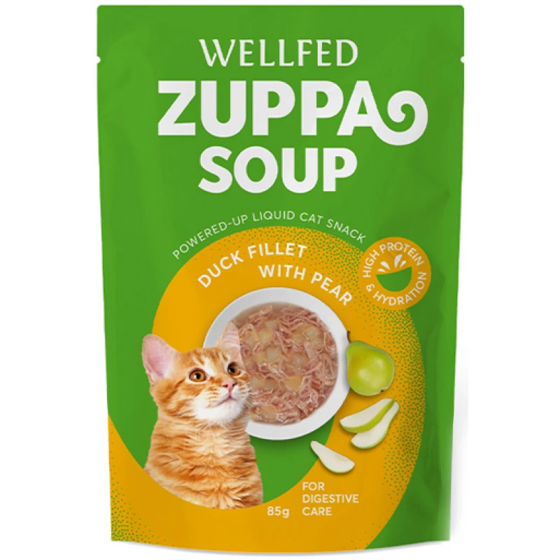 Σούπα Γάτας Pet Interest Wellfed Zuppa Soup Duck & Pear 85gr με Πάπια & Αχλάδι Γάτες