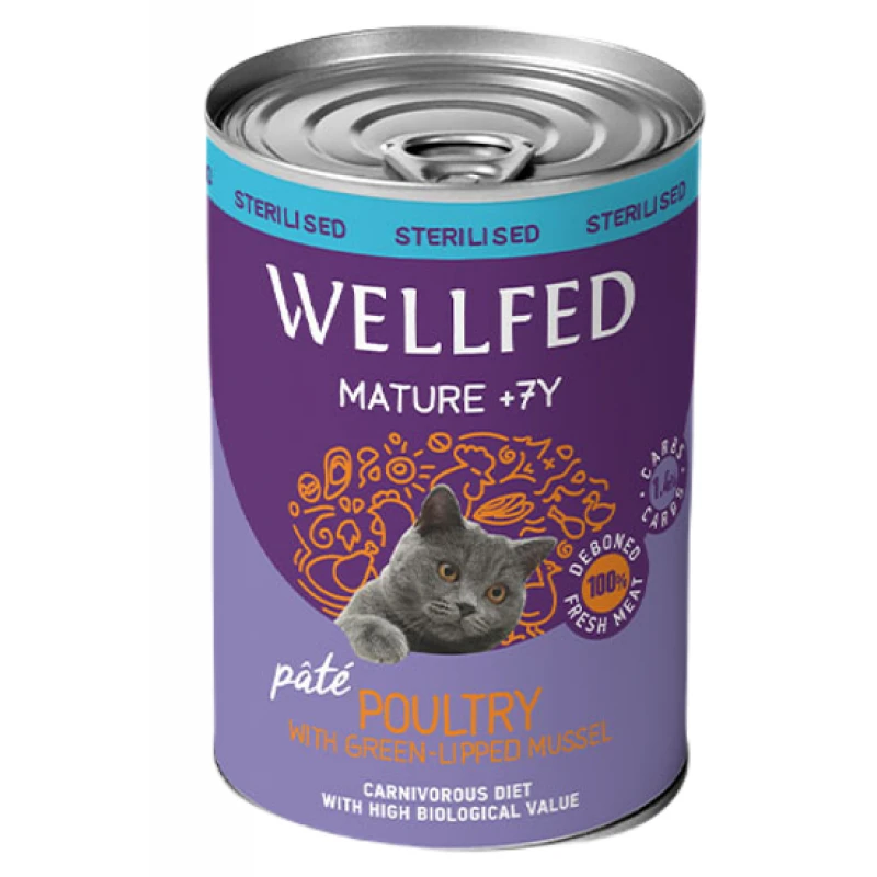 Wellfed Mature 7+ Poultry With Mussel 400gr Γάτες