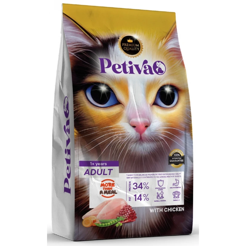 Petiva Cat Food Adult Chicken 1,5kg Γάτες