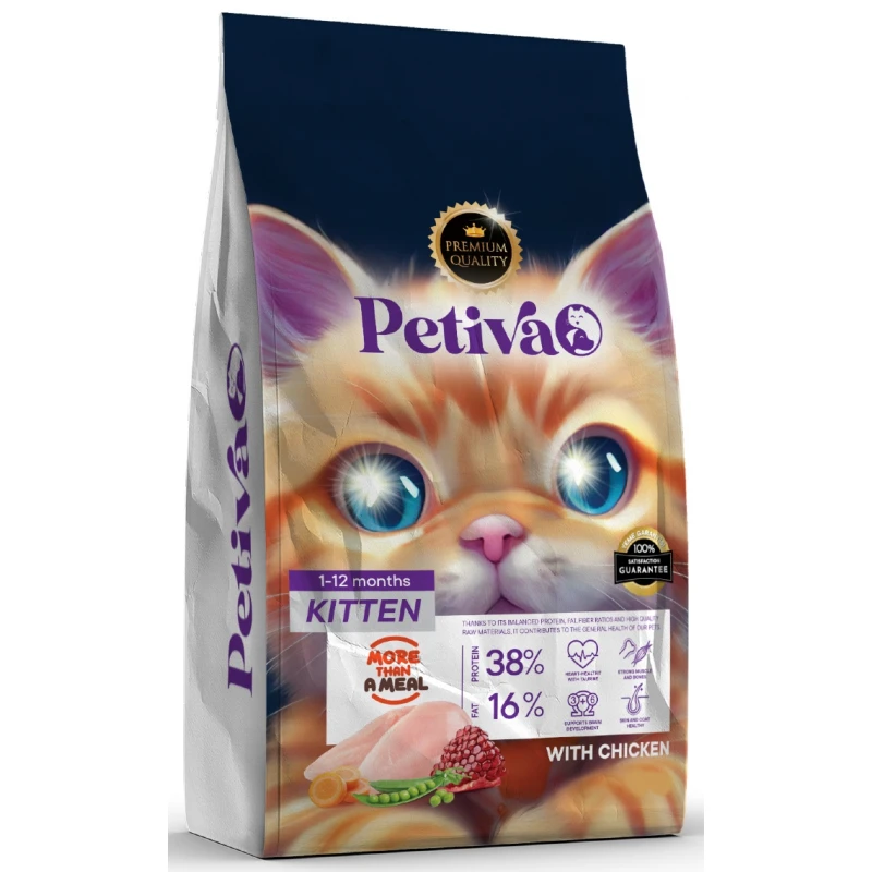 Petiva Cat Food Kitten Chicken 1,5kg Γάτες