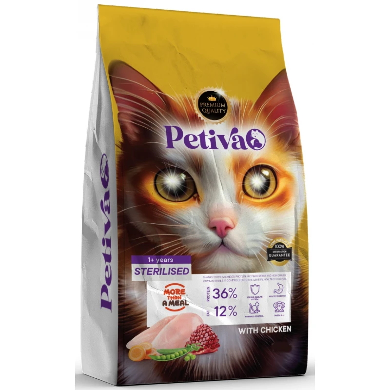 Petiva Cat Food Sterilized Chicken 1,5kg Γάτες