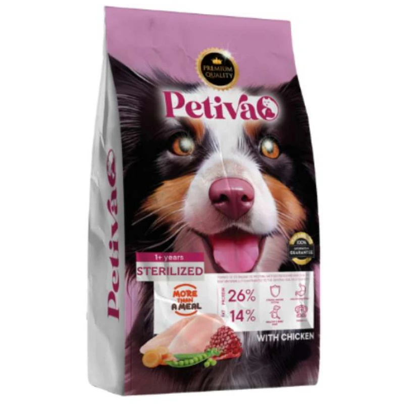 Petiva Dog Food Sterilized – Light Chicken 12kg + 3kg Δώρο Σκύλοι