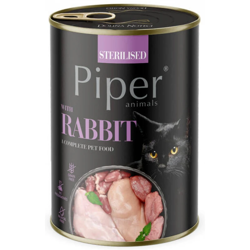 Κονσέρβα Γάτας Piper Cat Adult Sterilised Rabbit (Κουνέλι) Can 400gr ΓΑΤΕΣ