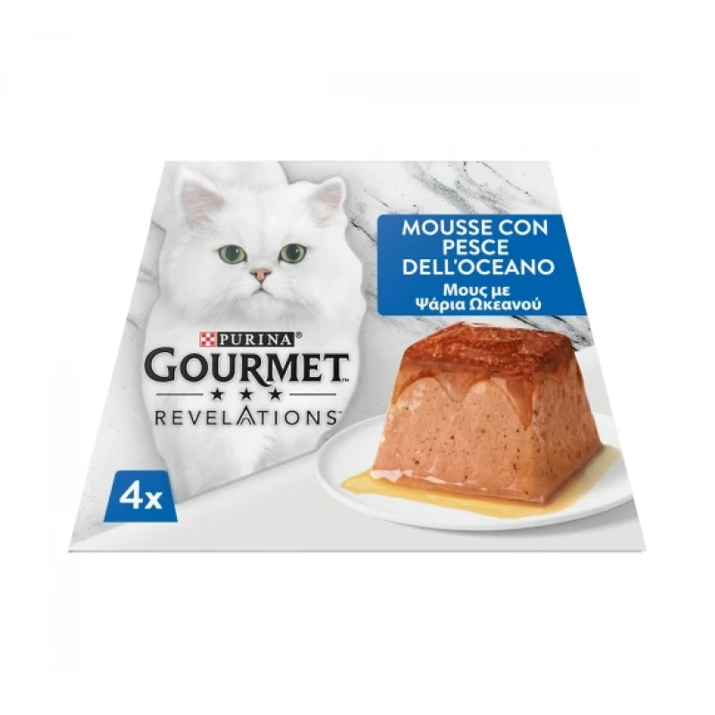 Purina Gourmet Revelations Mousse Με Ψάρια Ωκεανού 4x57gr Γάτες