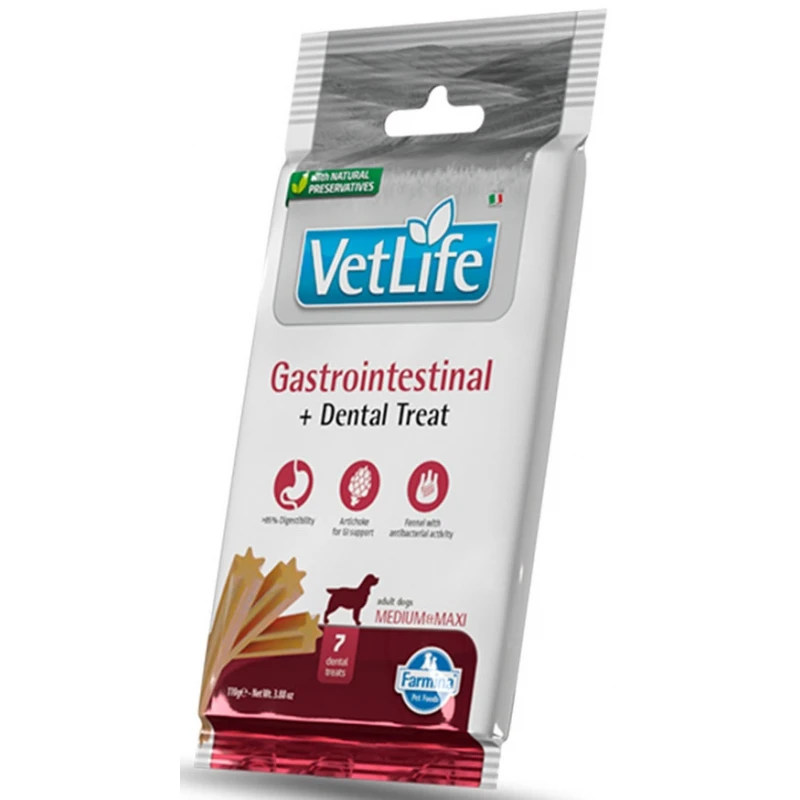 Dental Treat Vet Life Dog Gastrointestinal Adult Mini 60gr 7 Sticks Σκύλοι