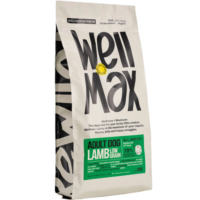 Ξηρά Τροφή Σκύλου Wellmax Adult 12kg με Αρνί Σκύλοι