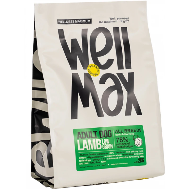 Ξηρά Τροφή Σκύλου Wellmax Adult 2kg με Αρνί Σκύλοι