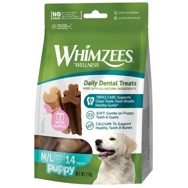 Λιχουδιές Whimzees Puppy Medium / Large 14τμχ Σκύλοι