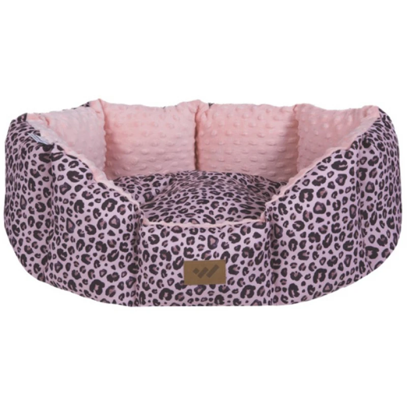 ΚΡΕΒΑΤΑΚΙ WOOFMODA LEOPARD PINK No1 39x32x22cm ΚΡΕΒΑΤΑΚΙΑ - ΚΑΛΑΘΙΑ ΣΚΥΛΟΥ