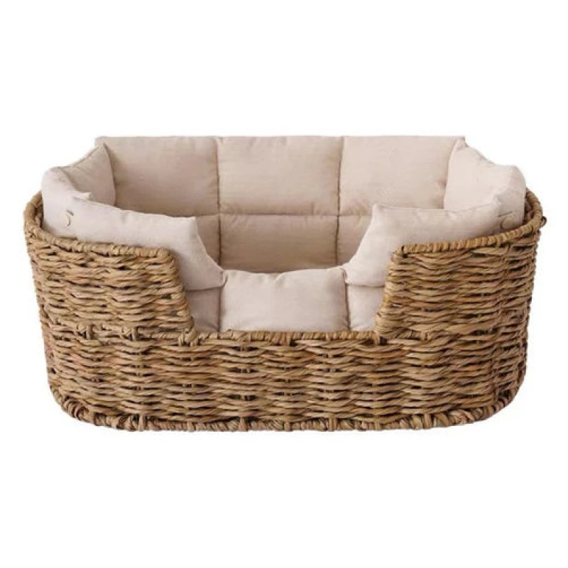 Zeze Κρεβατάκι - Καλαθάκι Γάτας και Σκύλου Rectangle Woven Rattan 68x45x24cm Γάτες