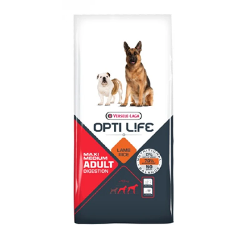 Opti Life Adult Digestion Αρνί Medium & Maxi 12,5kg Σκύλοι